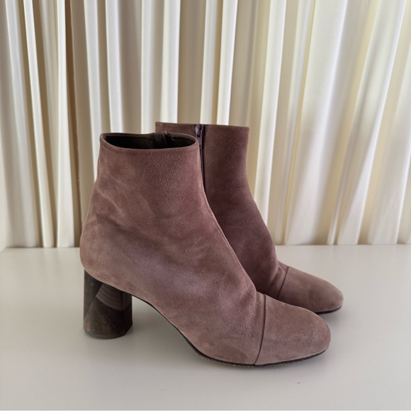Coclico Laeve Ankle Pink Blush Suede Square Toe Boots Chic Size 40 US 9